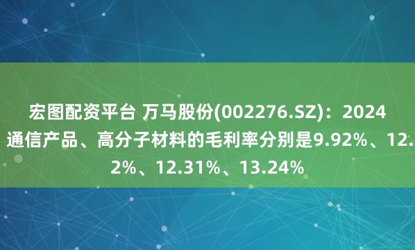 宏图配资平台 万马股份(002276.SZ)：2024年度电力产品、通信产品、高分子材料的毛利率分别是9.92%、12.31%、13.24%
