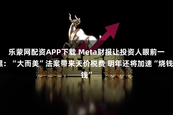 乐蒙网配资APP下载 Meta财报让投资人眼前一黑：“大而美”法案带来天价税费 明年还将加速“烧钱”